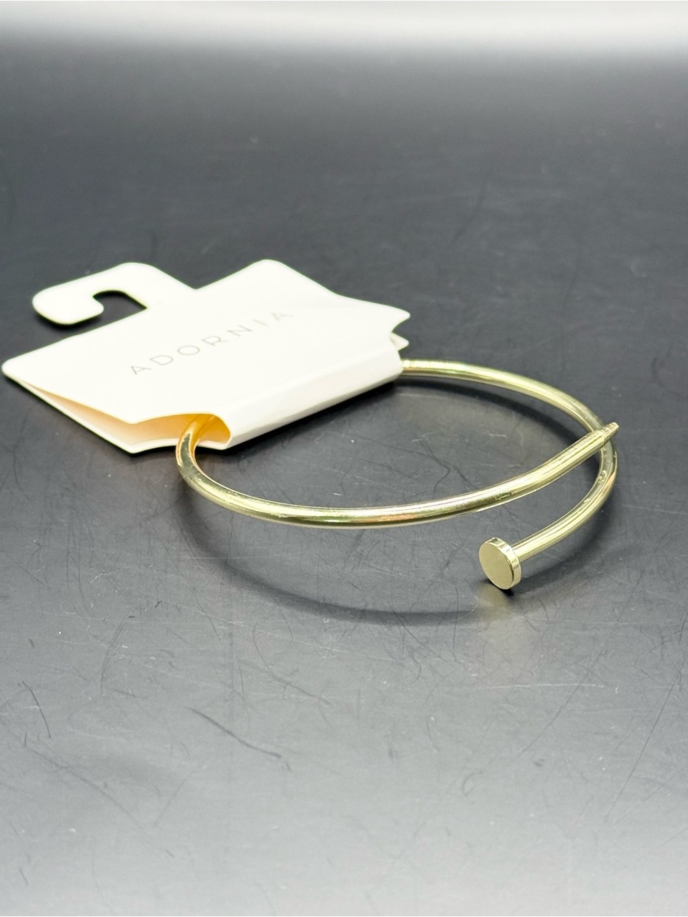 Adornia 14k Gold Plated Thin Nail Cuff Bracelet